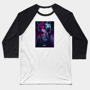 Tokyo Street Neon Synthwave Baseball T-Shirt